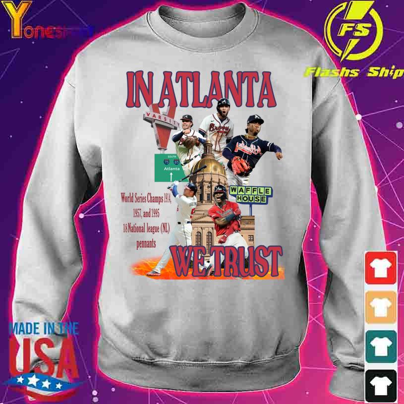 MLB Players In Atlanta Braves Varsity Waffle House we trust Champions shirt,  hoodie, sweater, long sleeve and tank top