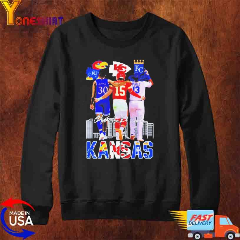 Kansas city Chiefs and Royals signatures Mahomes Perez shirt