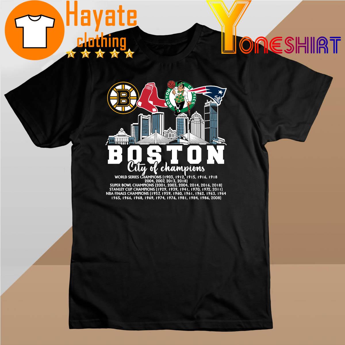 2022 Boston Bruins Red Sox Celtics Patriots Boston city of Champions shirt
