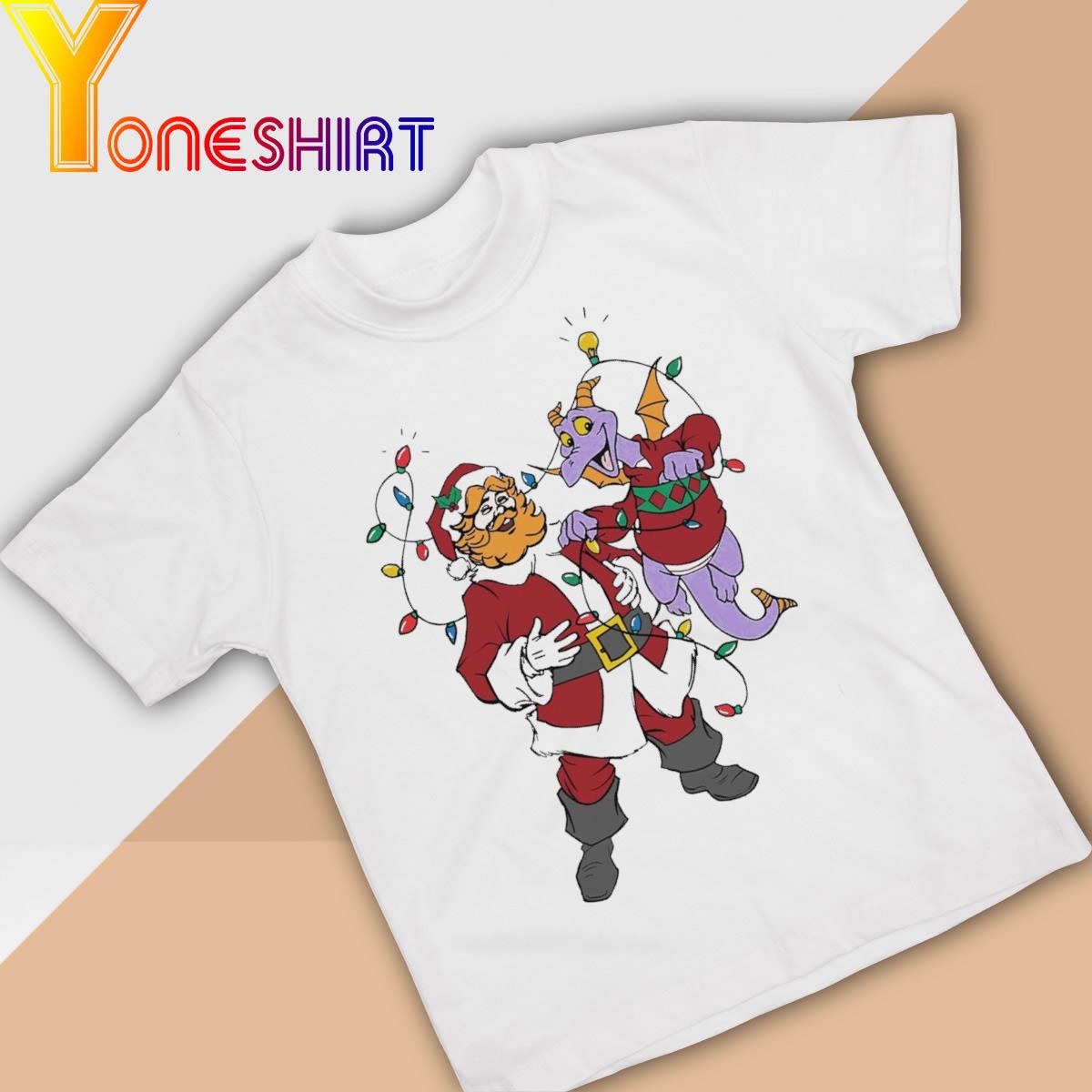 Cute Santa Claus and Figment Epcot Around The World shirt