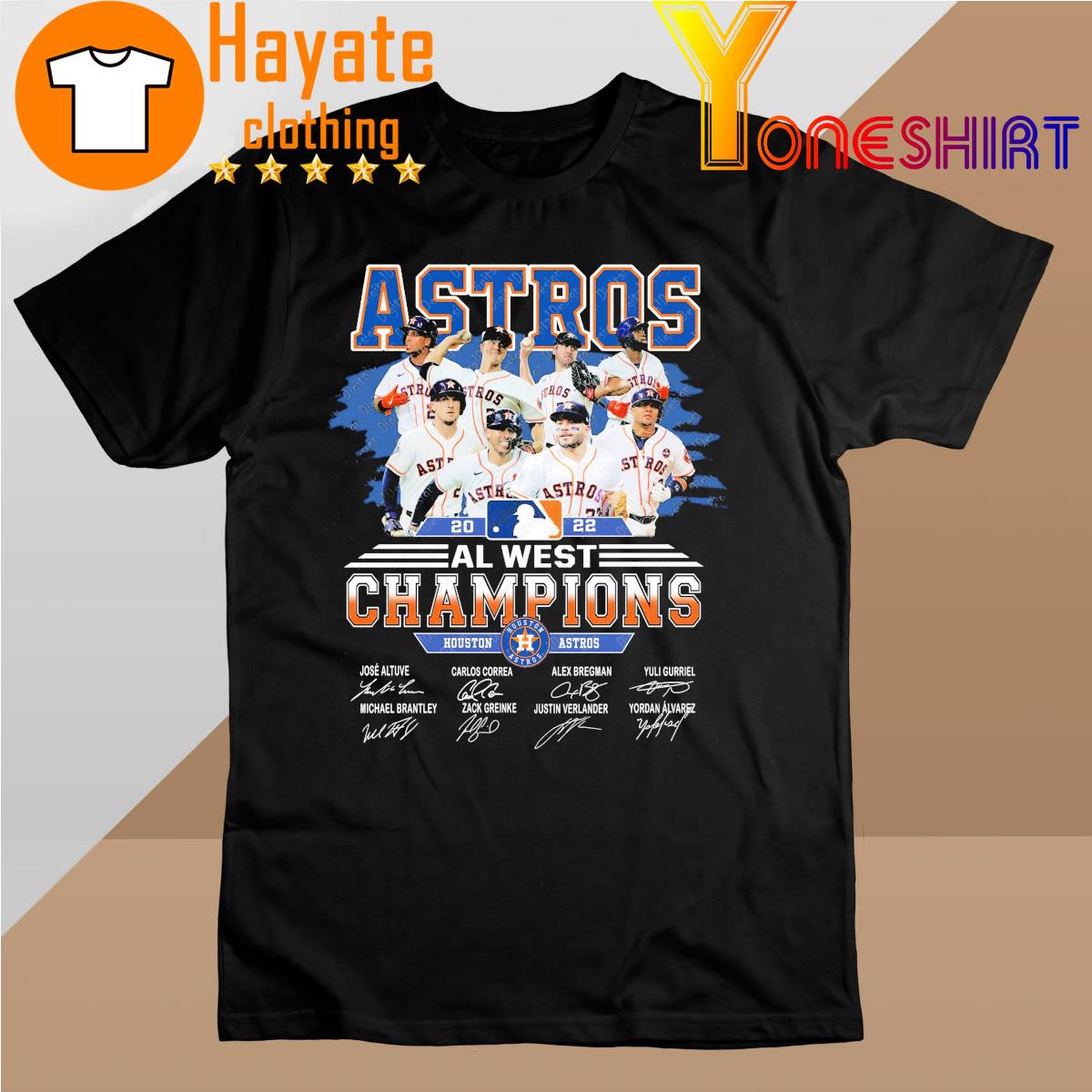 Houston Astros 2022 AL west Champions 2022 signatures shirt