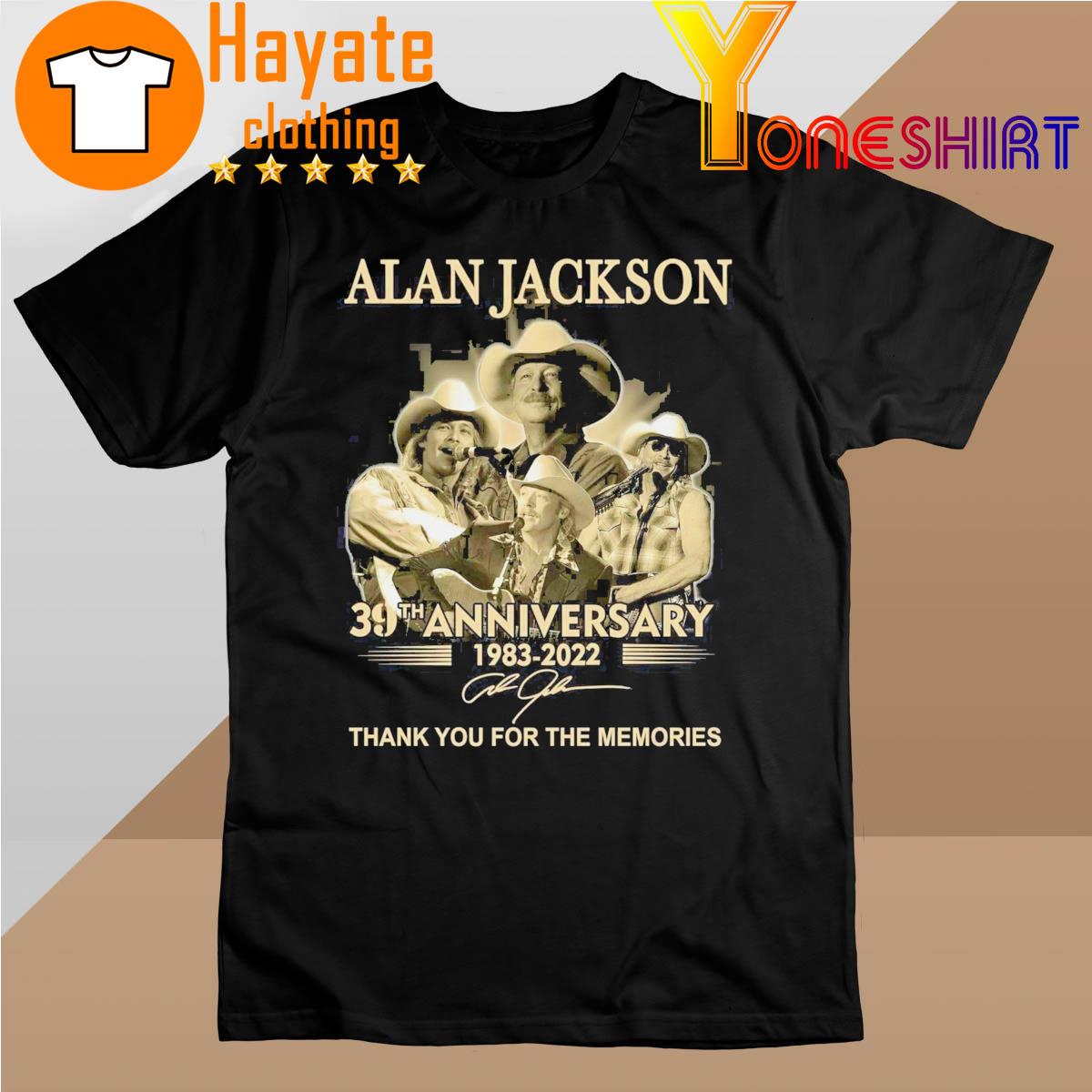 Official Alan Jackson 39th Anniversary 1983-2022 thank You for the memories signature shirt