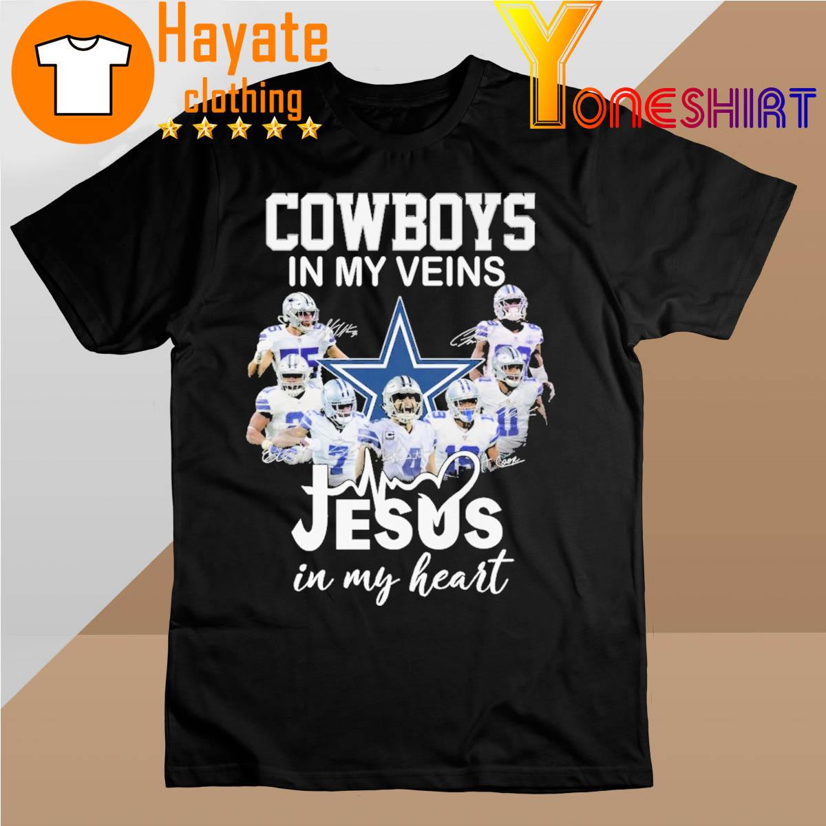 Official Cowboys in my veins Jesus in my heart signatures 2022 shirt