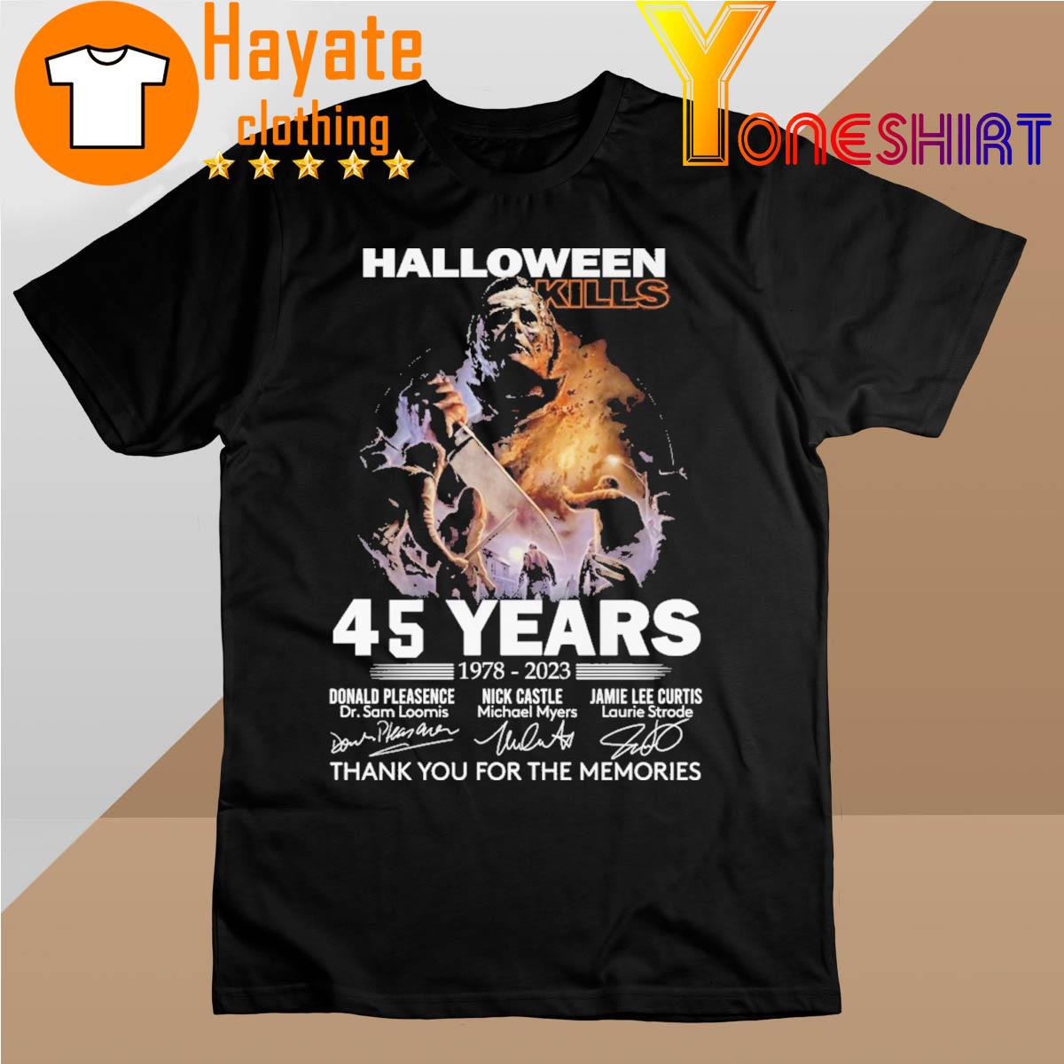Official Halloween Kills 45 Years 1978-2023 thank You for the memories signatures shirt