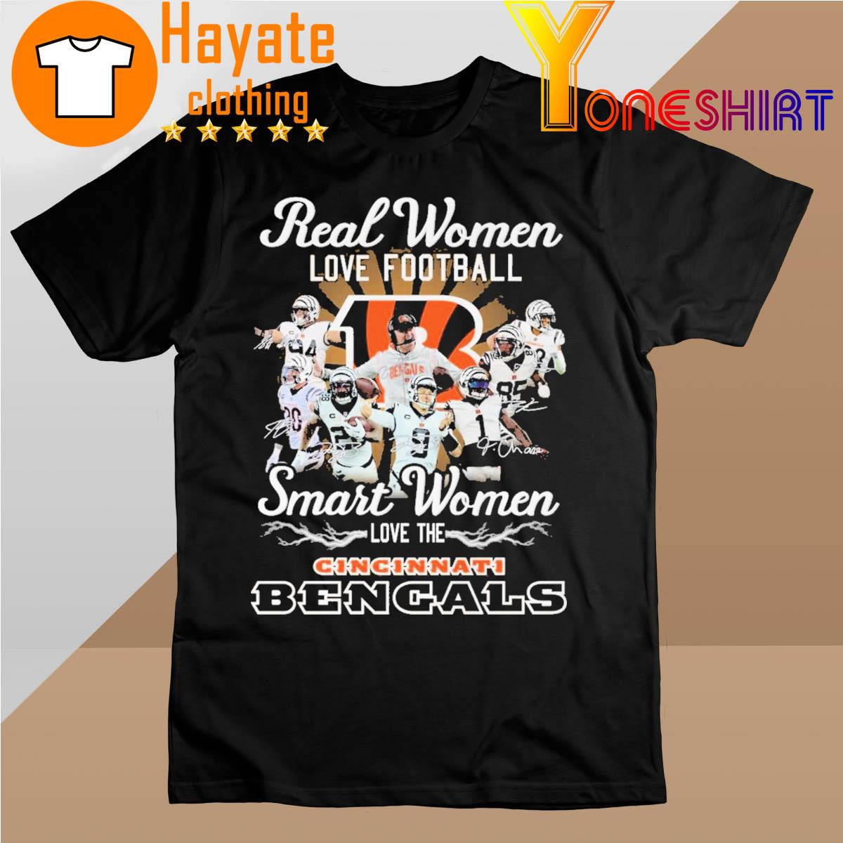 Real Women love Football Smart Women love the Cincinnati Bengals signatures 2022 shirt