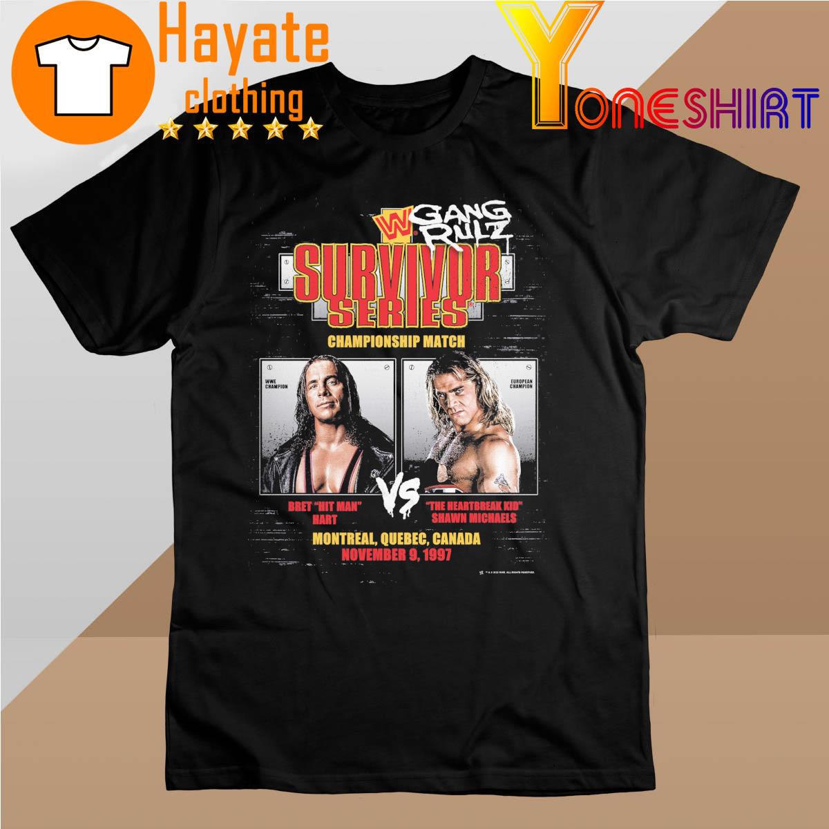 Shawn Michaels vs Bret Hart Fanatics Branded 1997 Survivor Series shirt