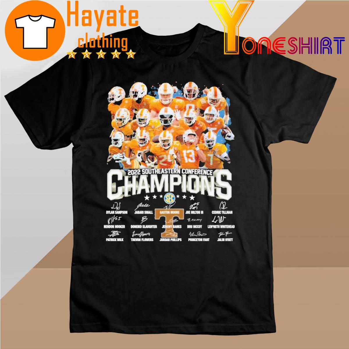 Top Tennessee Volunteers 2022 Southeastern Conference Champions signatures shirt