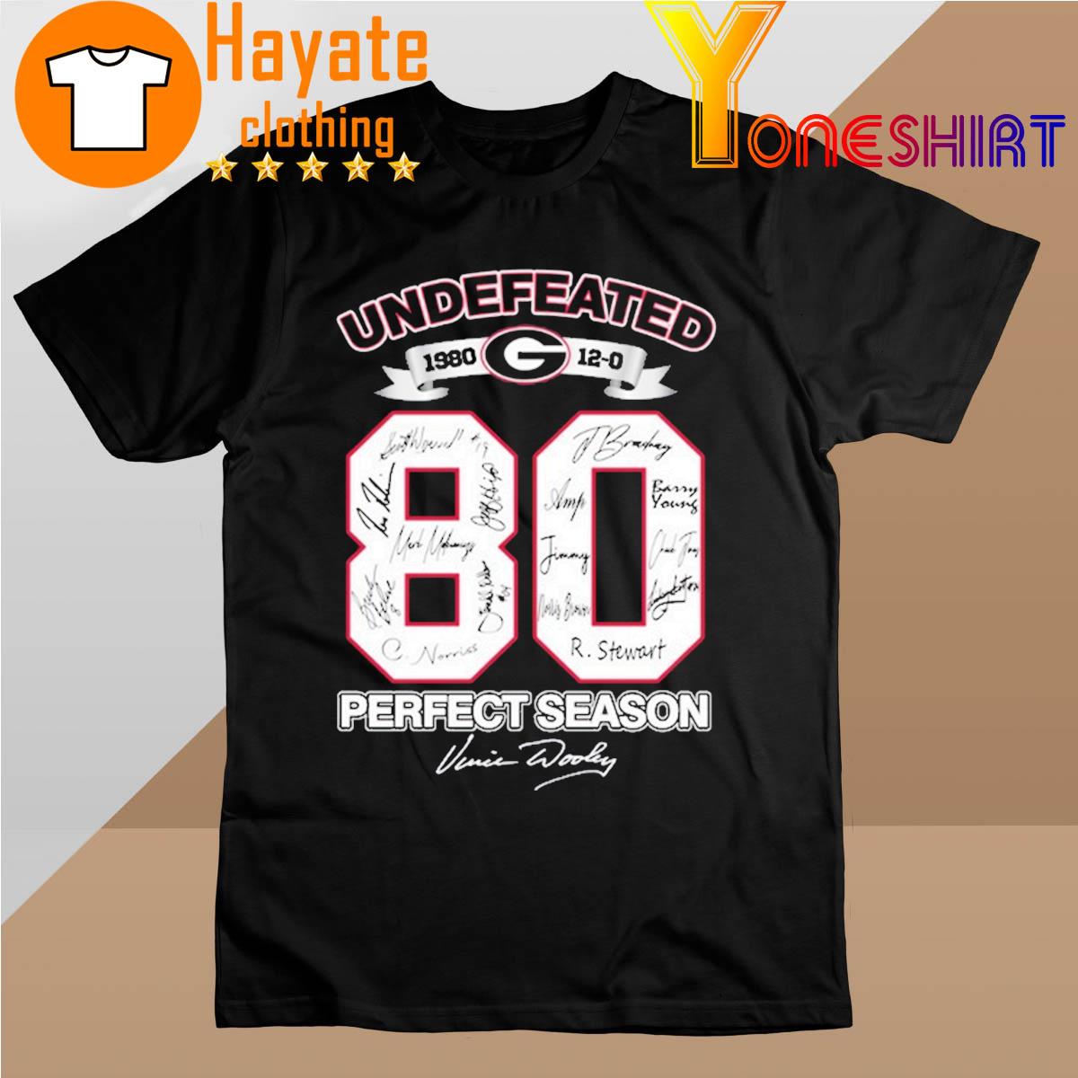 Undefeated 1980 12-0 80 Perfect Season signatures shirt