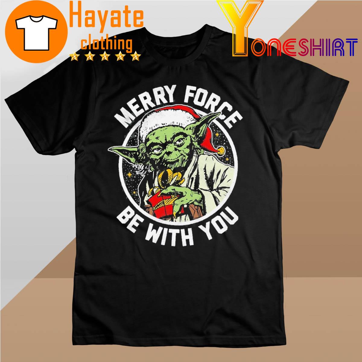 Yoda Merry Force Be With You Portrait Christmas 2022 sweater