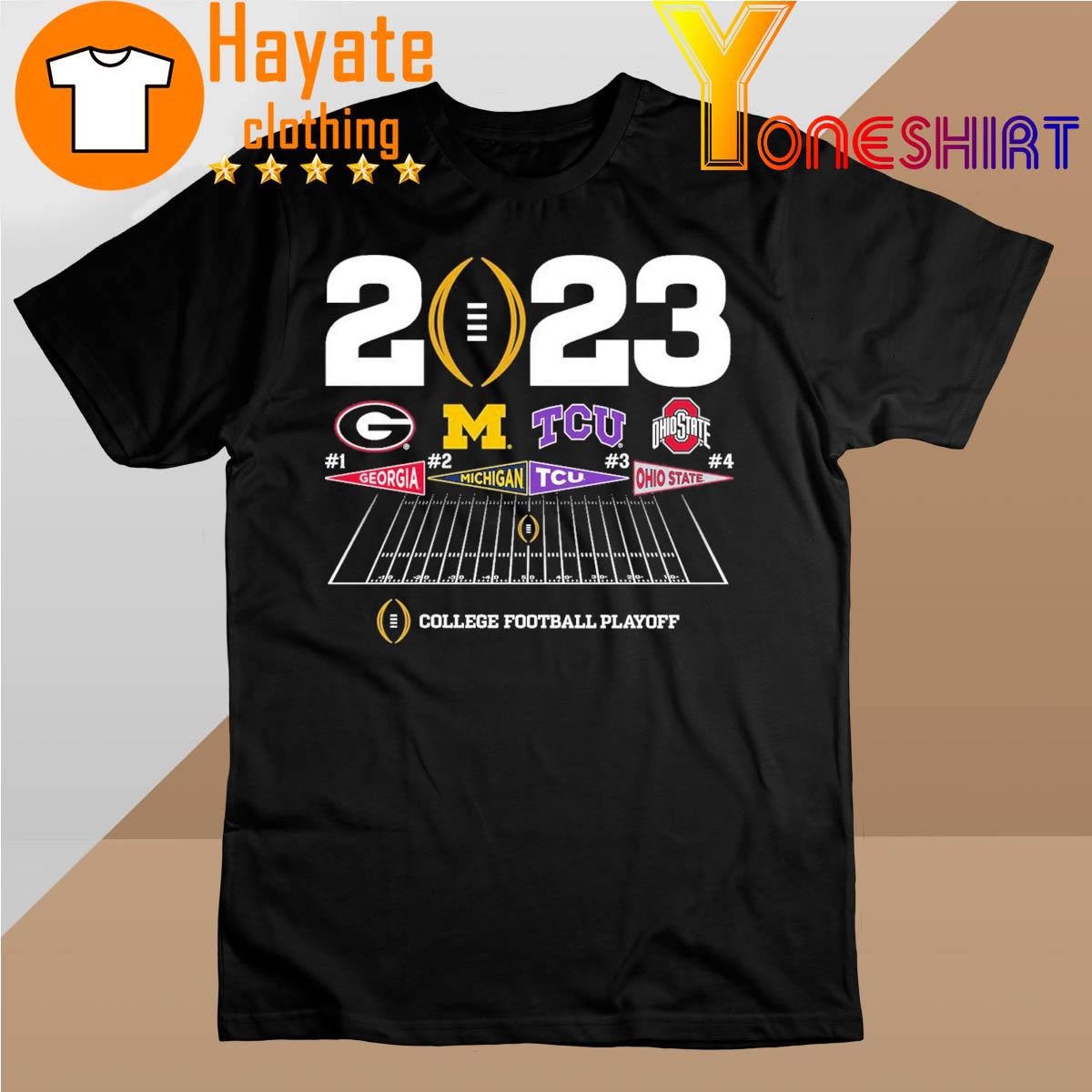 Georgia Bulldogs Michigan Wolverines TCU Horned Frogs and Ohio State Buckeyes 2023 College Football Playoff shirt