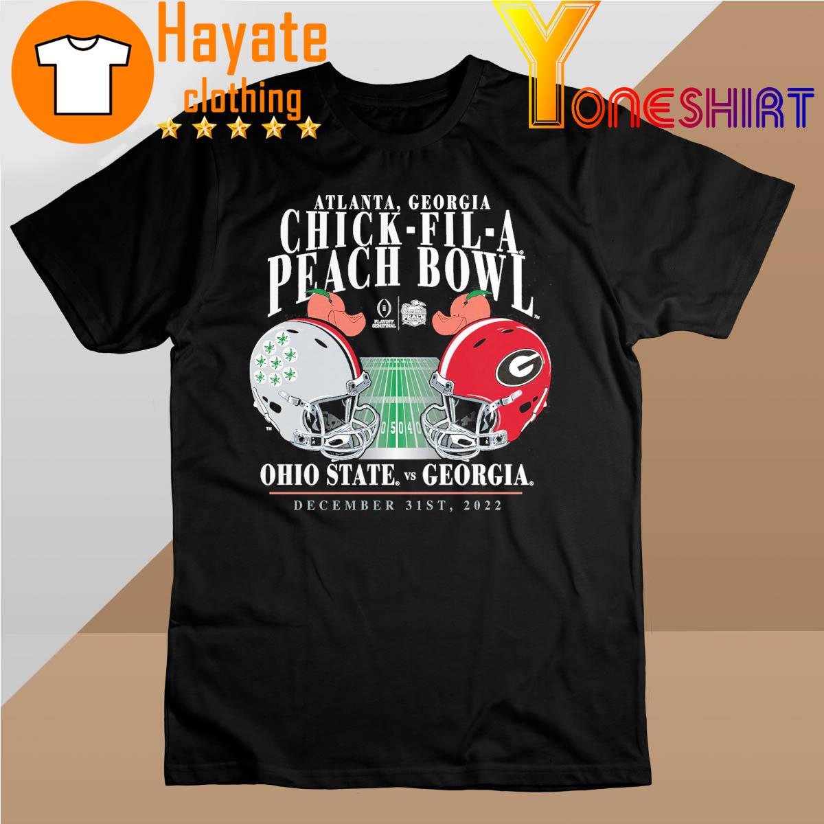 Georgia Bulldogs vs. Ohio State Buckeyes Fanatics Branded College Football Playoff 2022 Peach Bowl Matchup Old School T-Shirt