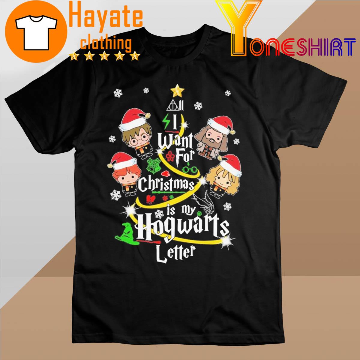 I Want for Christmas is my Hogwarts Letter Christmas Tree 2022 shirt