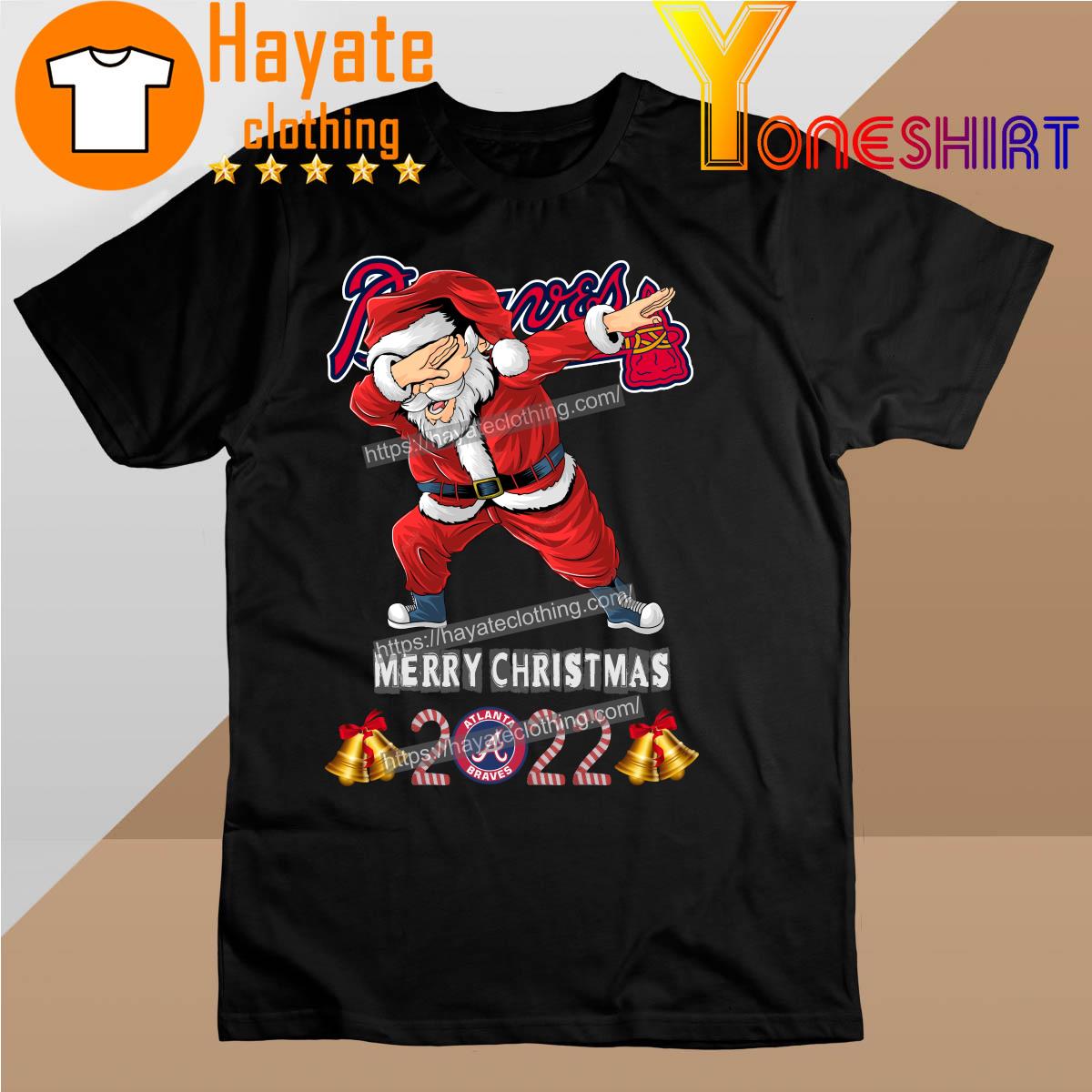 Santa Hat Dabbing Atlanta Braves Merry Christmas 2022 shirt