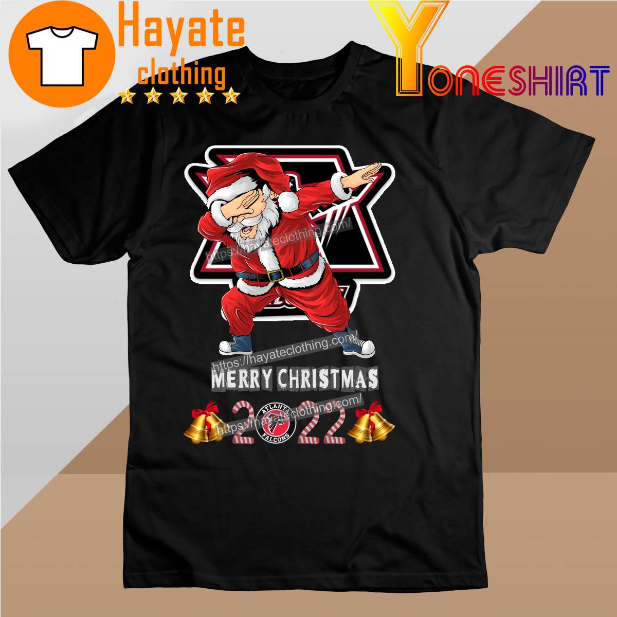 Santa Hat Dabbing Atlanta Falcons Merry Christmas 2022 shirt