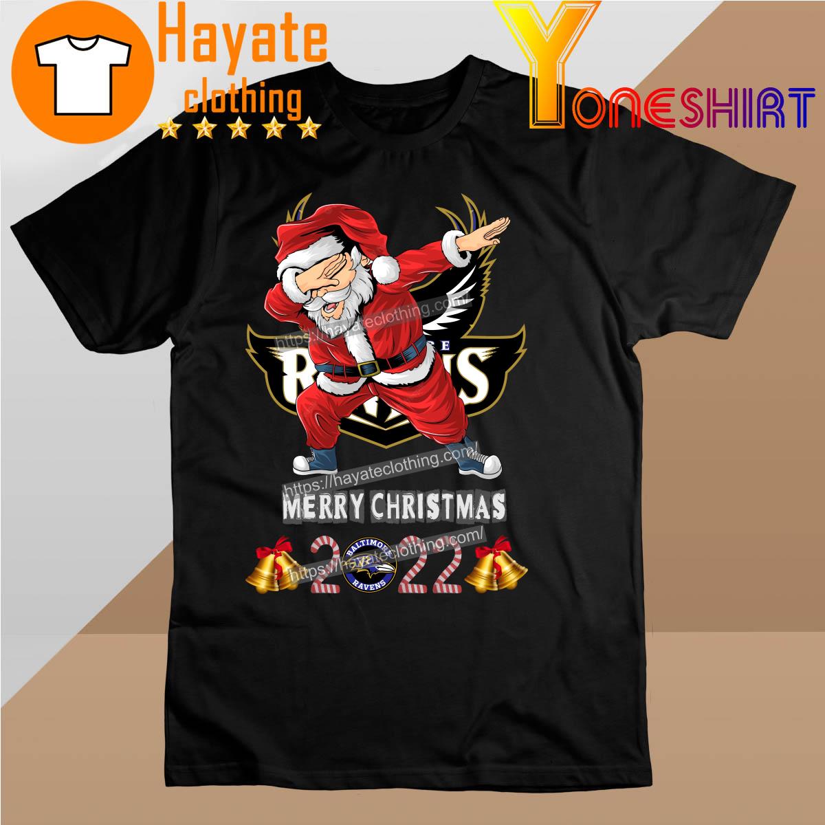 Santa Hat Dabbing Baltimore Ravens Merry Christmas 2022 shirt