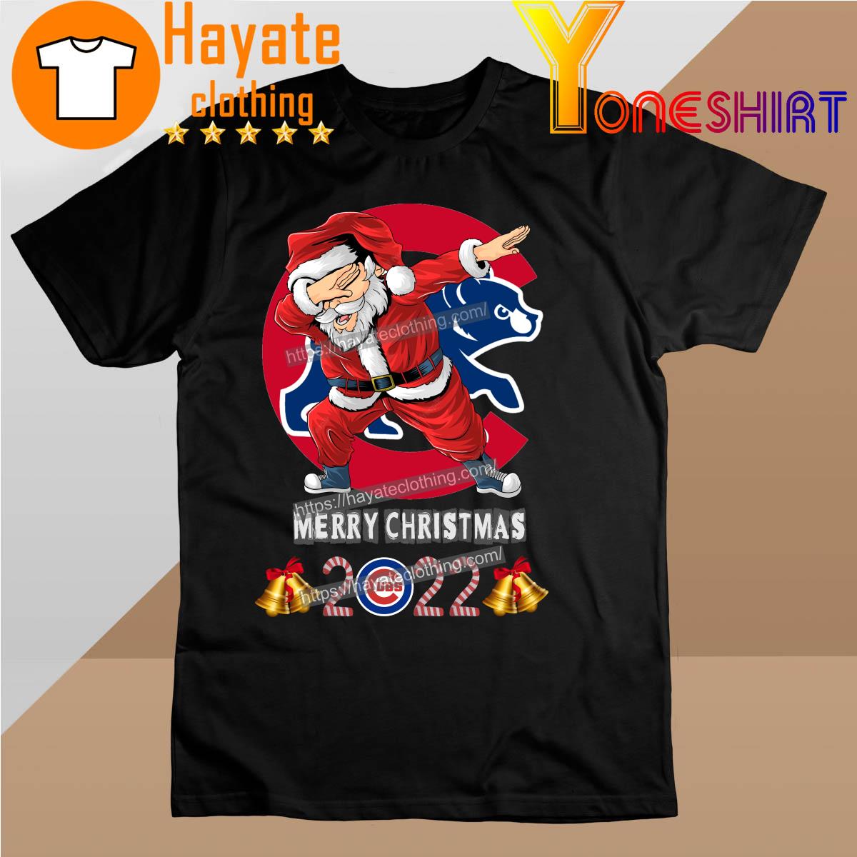Santa Hat Dabbing Chicago Cubs Merry Christmas 2022 shirt