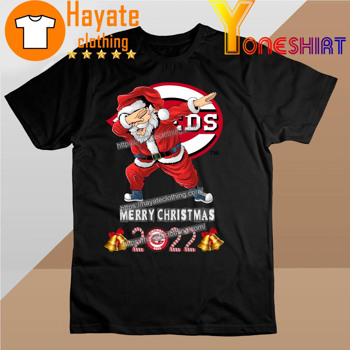 Santa Hat Dabbing Cincinnati Reds Merry Christmas 2022 shirt