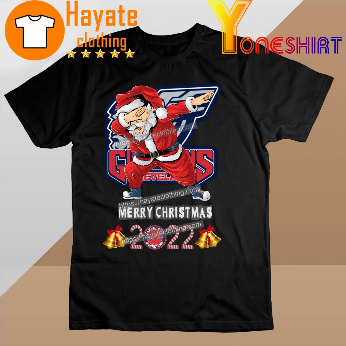 Santa Hat Dabbing Cleveland Guardians Merry Christmas 2022 shirt
