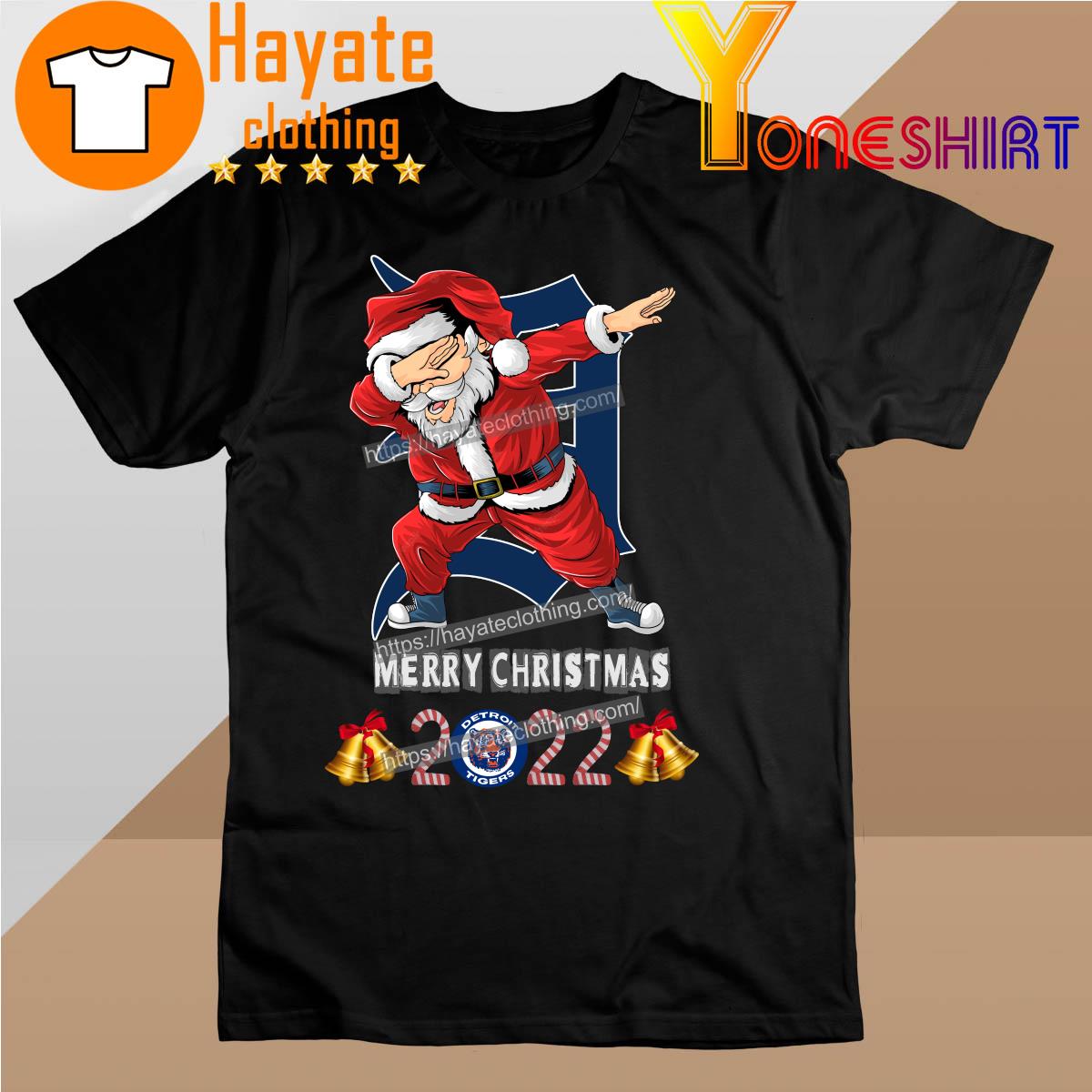 Santa Hat Dabbing Detroit Tigers Merry Christmas 2022 shirt