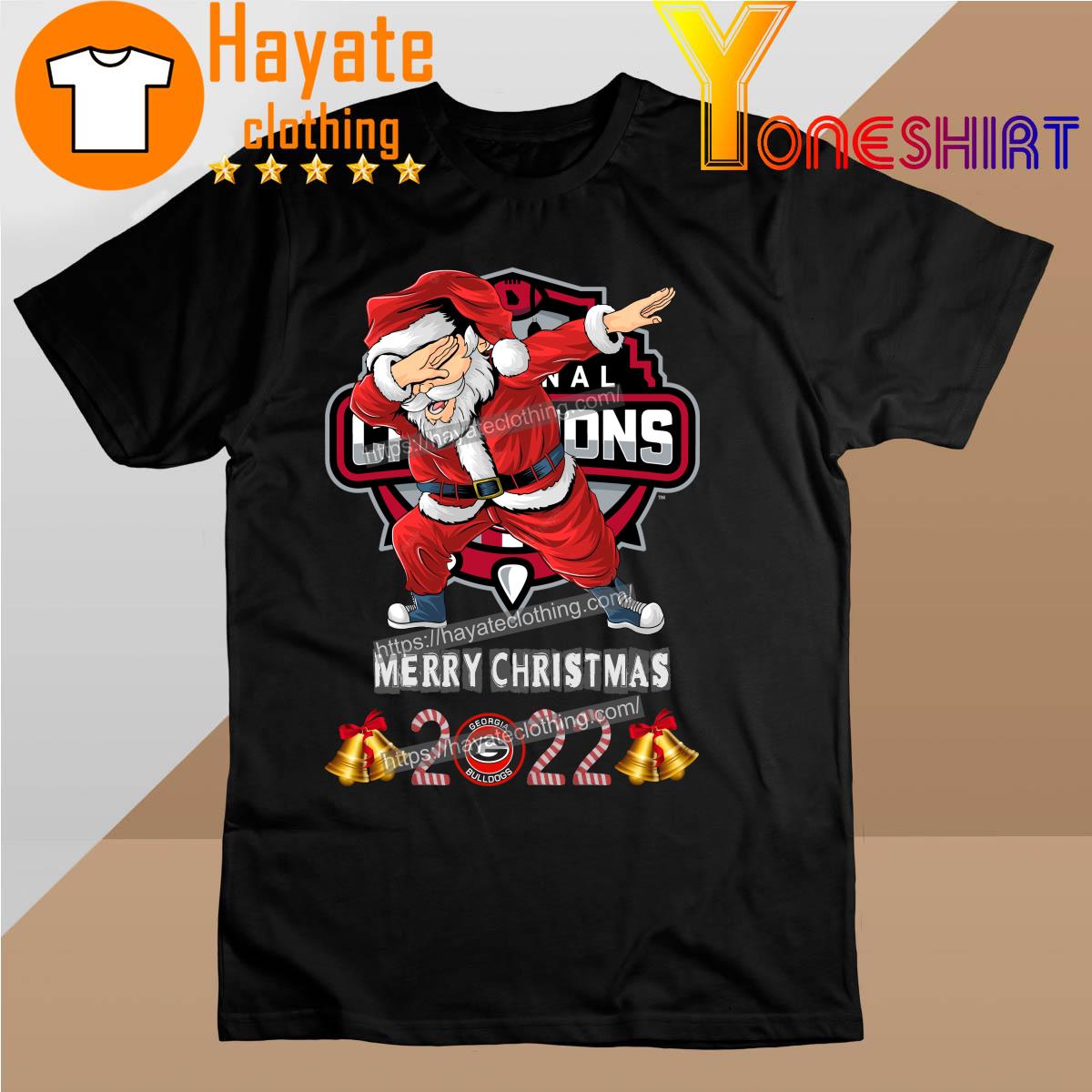 Santa Hat Dabbing Georgia Bulldogs Merry Christmas 2022 shirt
