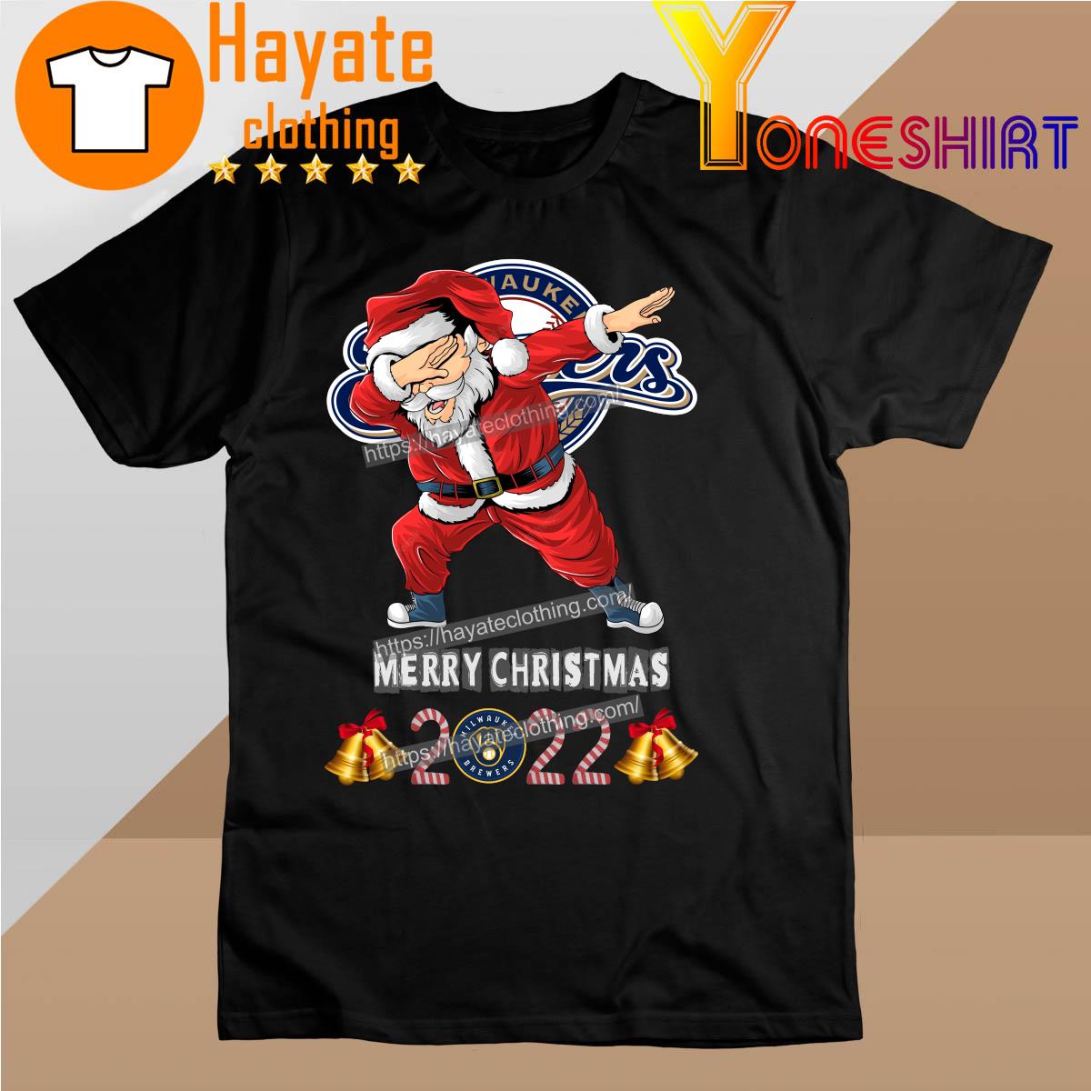 Santa Hat Dabbing Milwaukee Brewers Merry Christmas 2022 shirt