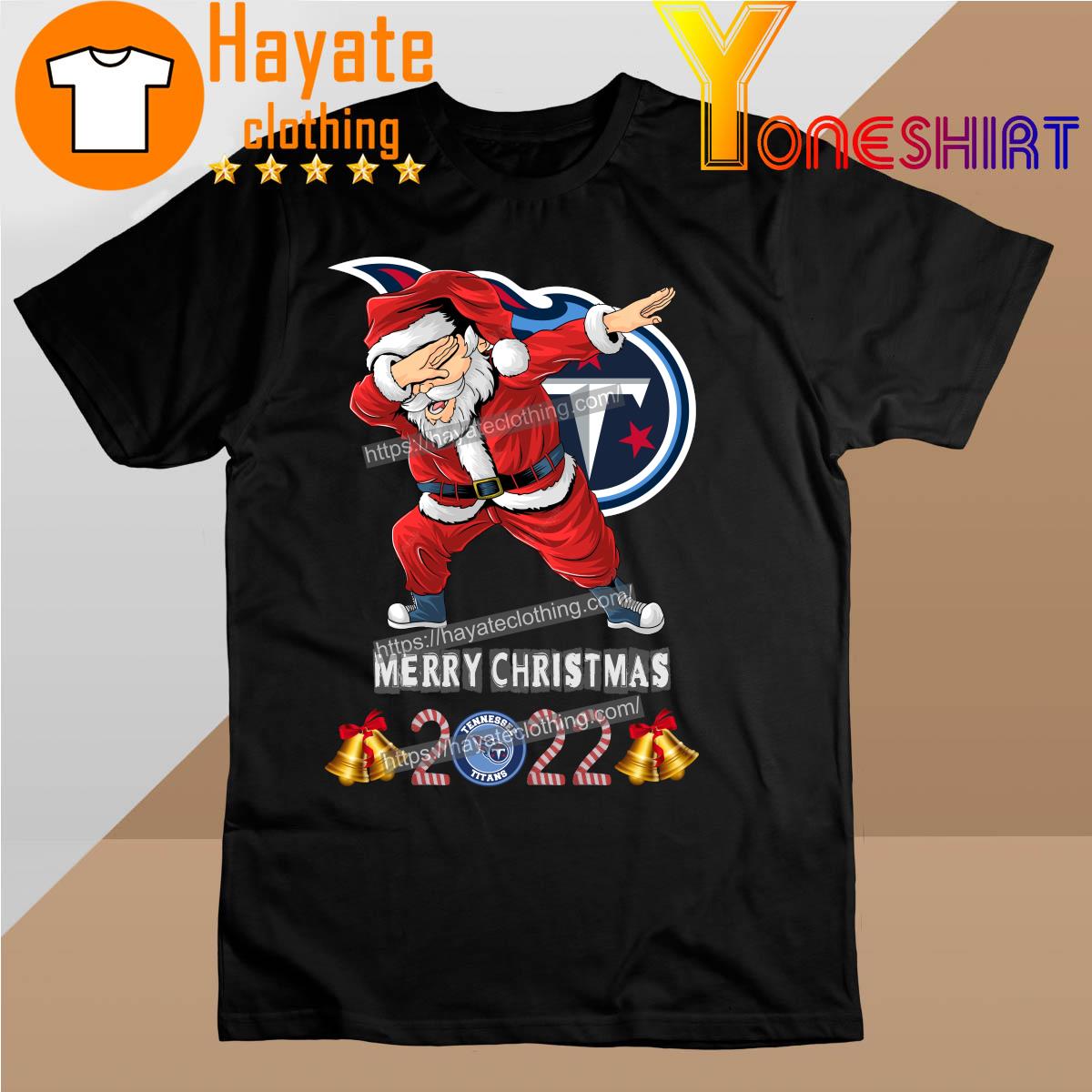 Santa Hat Dabbing Tennessee Titans Merry Christmas 2022 shirt
