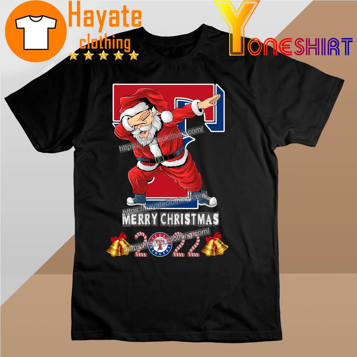 Santa Hat Dabbing Texas Rangers Merry Christmas 2022 shirt