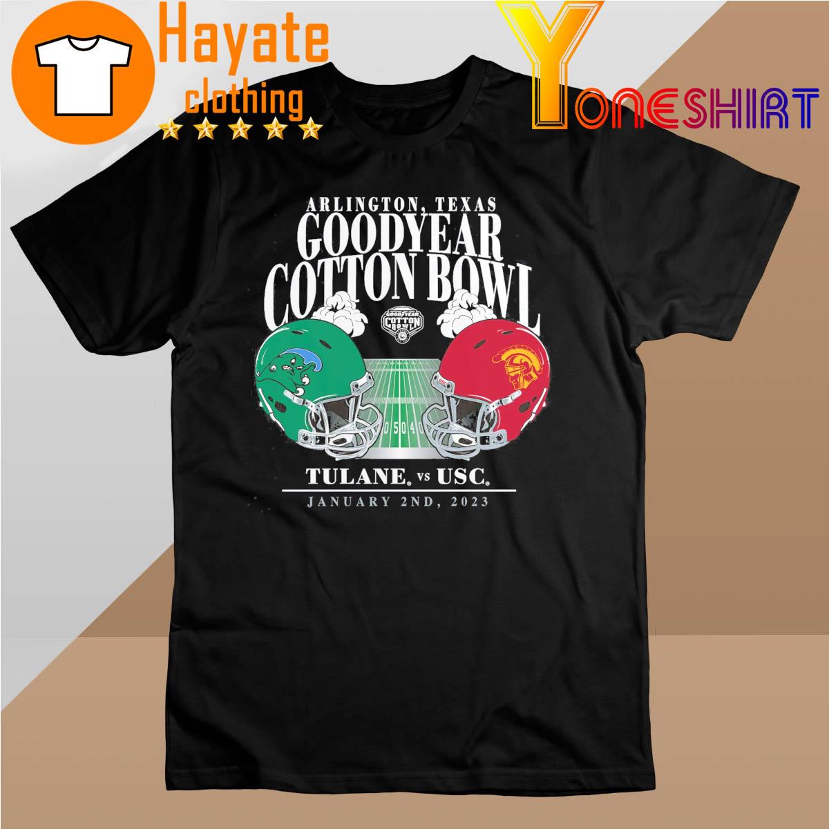 USC Trojans vs. Tulane Green Wave Fanatics Branded 2023 Cotton Bowl Matchup Old School T-Shirt