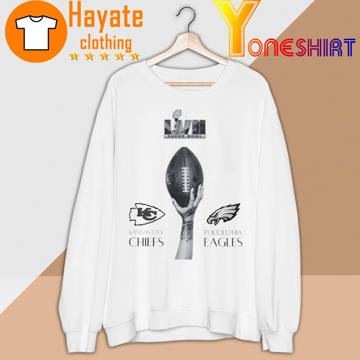 Cheap NFL Super Bowl 2023 Between Philadelphia Eagles And Kansas City  Chiefs Crewneck T Shirt - Wiseabe Apparels