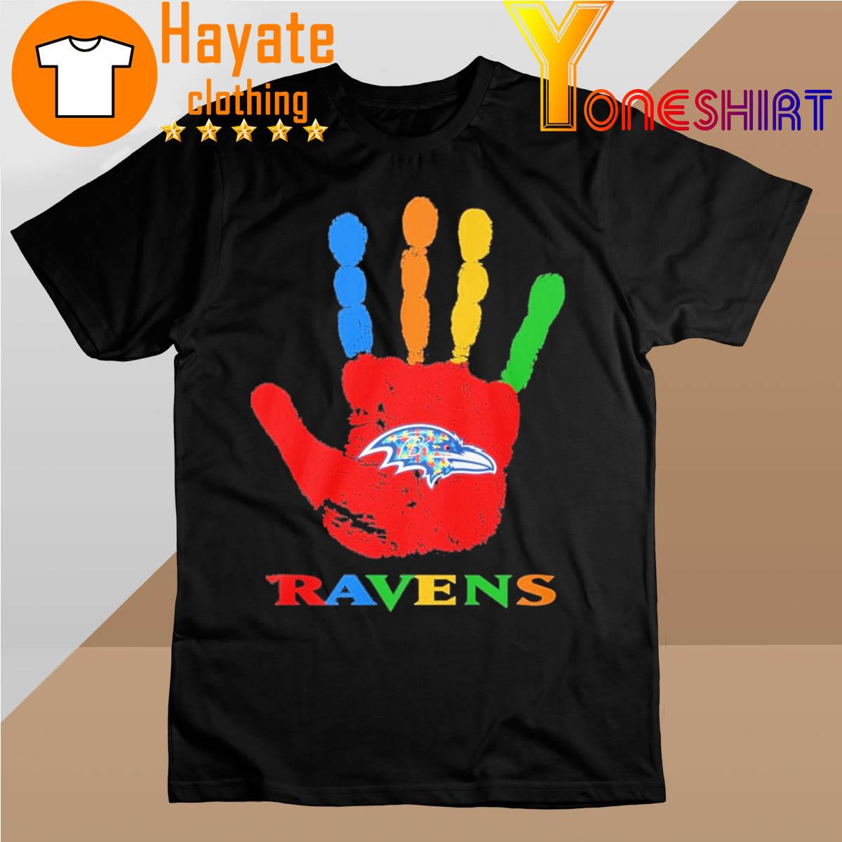 Baltimore Ravens hand autism 2023 shirt