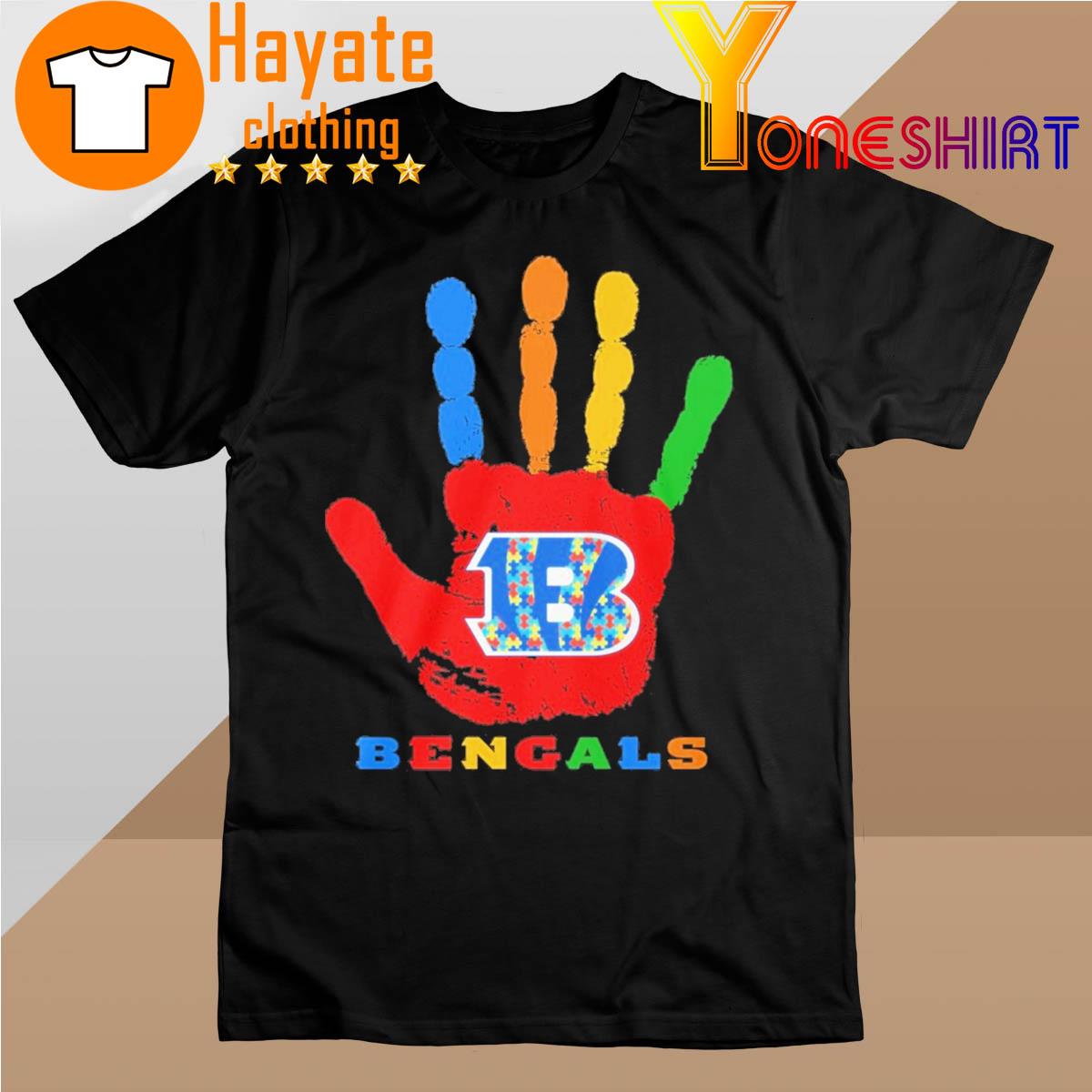 Cincinnati Bengals hand autism 2023 shirt