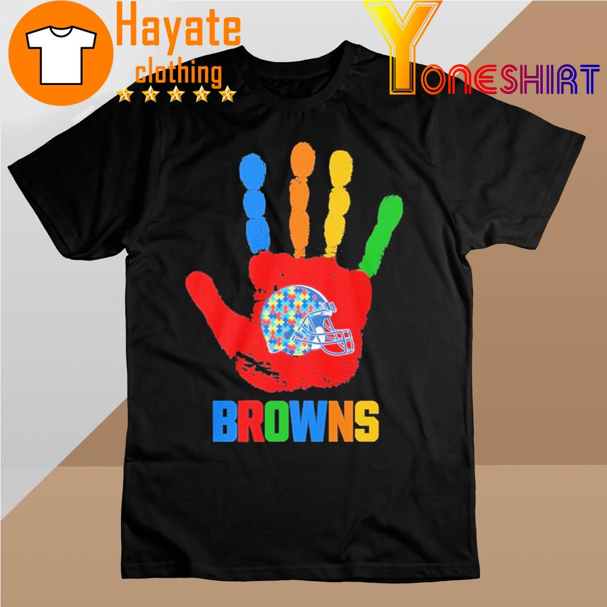 Cleveland Browns hand autism 2023 shirt