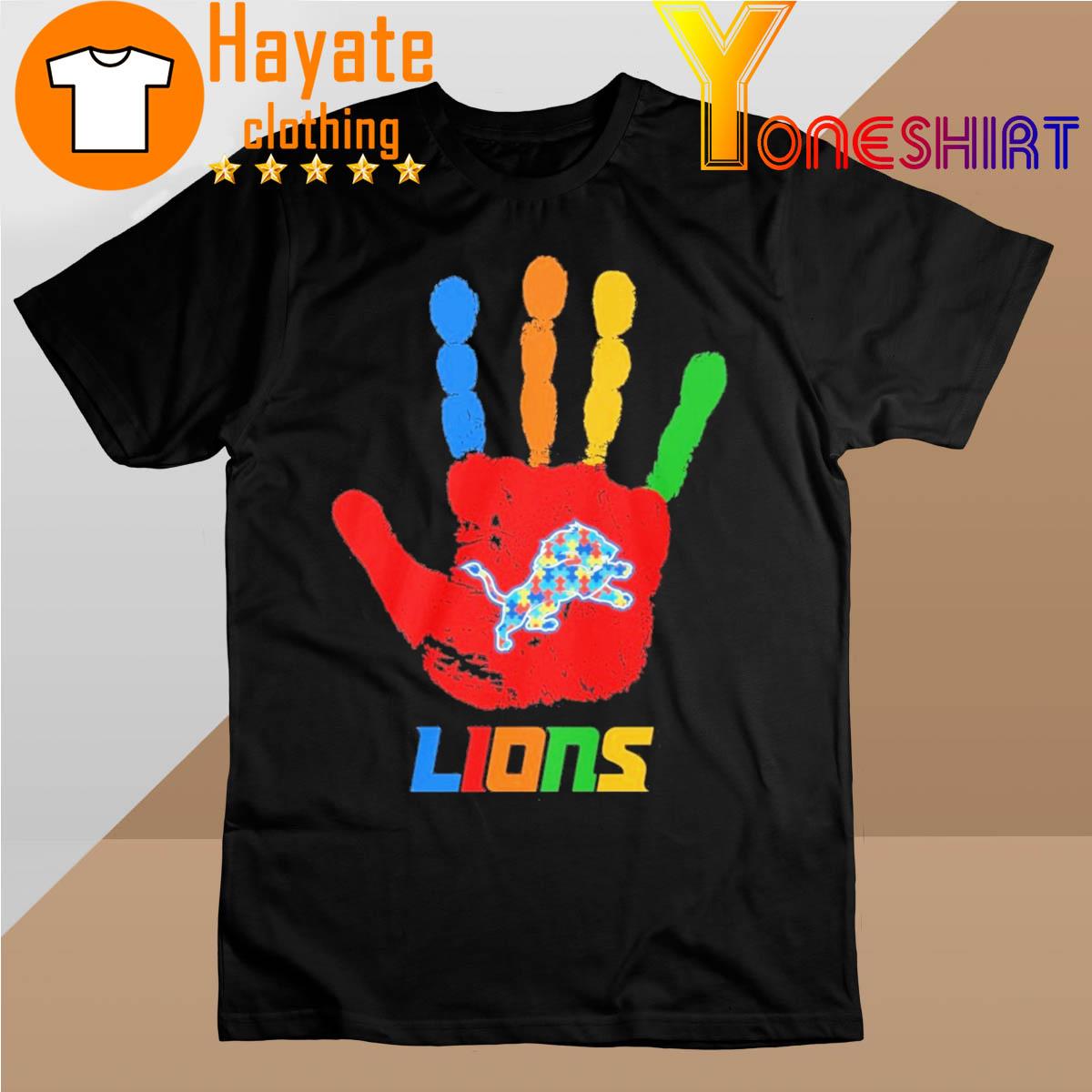 Detroit Lions hand autism 2023 shirt