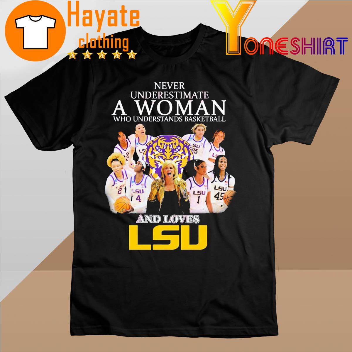 Never Underestimate Who Understands Basketball And Loves LSU T-Shirt