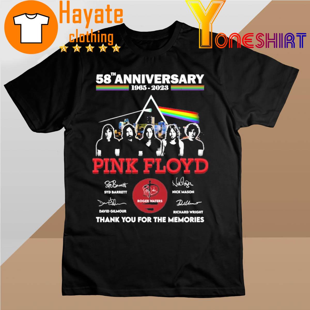 Pink Floyd 58th Anniversary 1965-2023 thank You for the memories signatures shirt