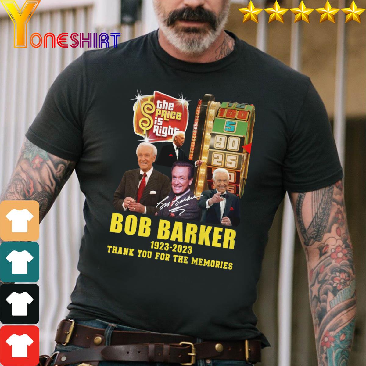 Original Bob Barker 1923-2023 Thank You for the memories signature shirt, hoodie, sweater, long sleeve and tank top