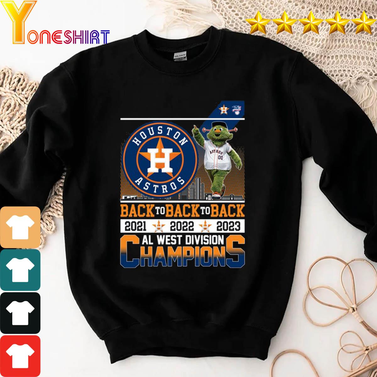 Astros 2023 Al West Division Champions Back To Back To Back Shirt