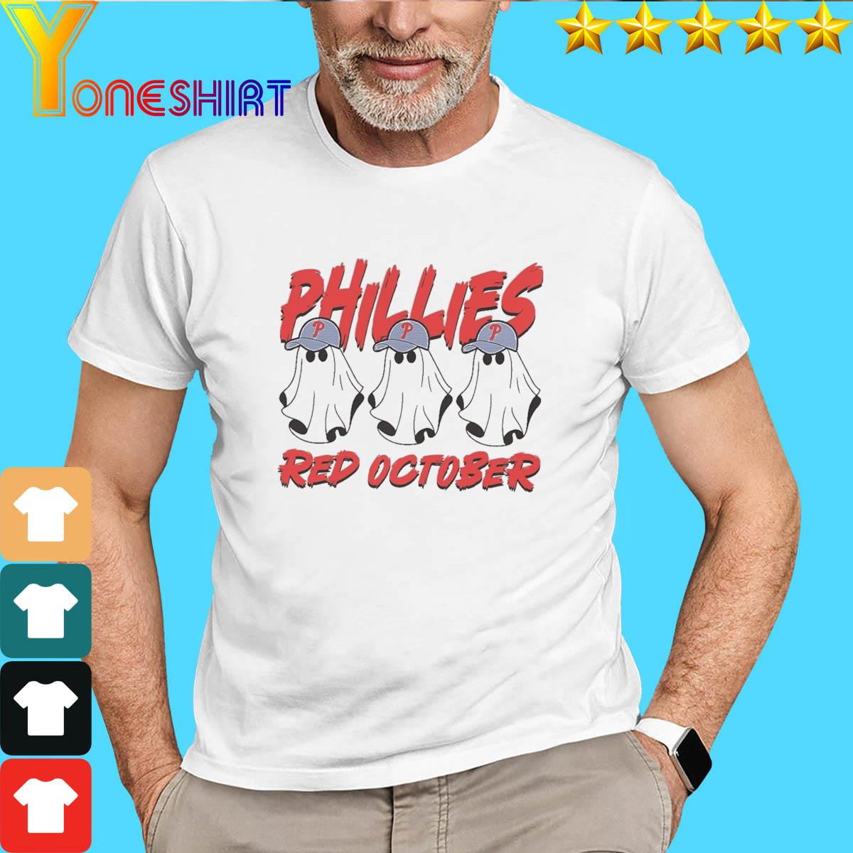 Ipeepz Ghost Philadelphia Phillies Red October 2023 Shirt