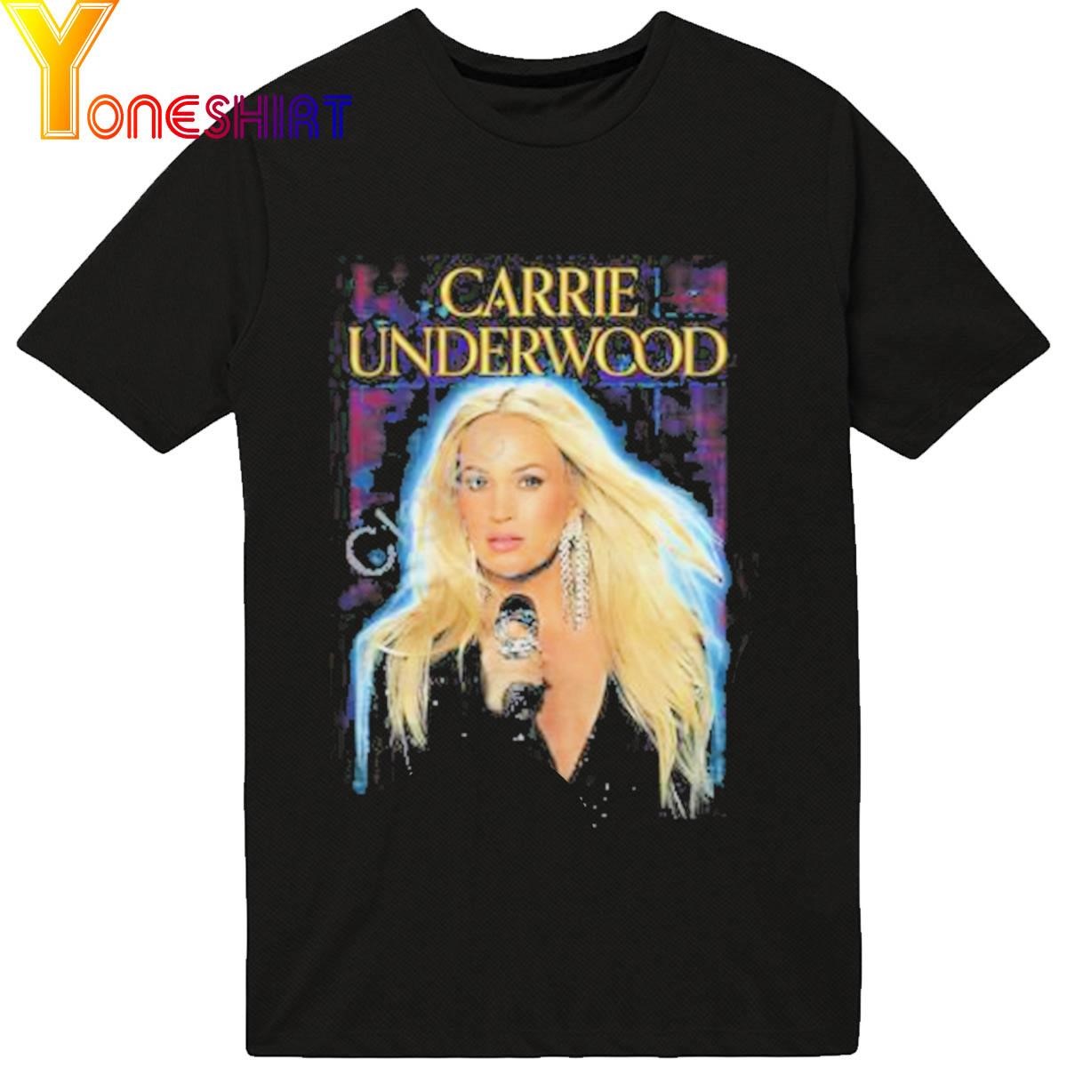 Carrie Underwood Black Rhinestone Mic Photo shirt