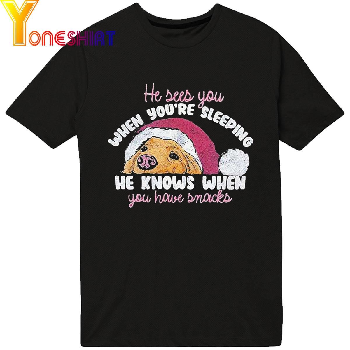 He Sees You When You're Sleeping He Knows When You House Snacks Shirt