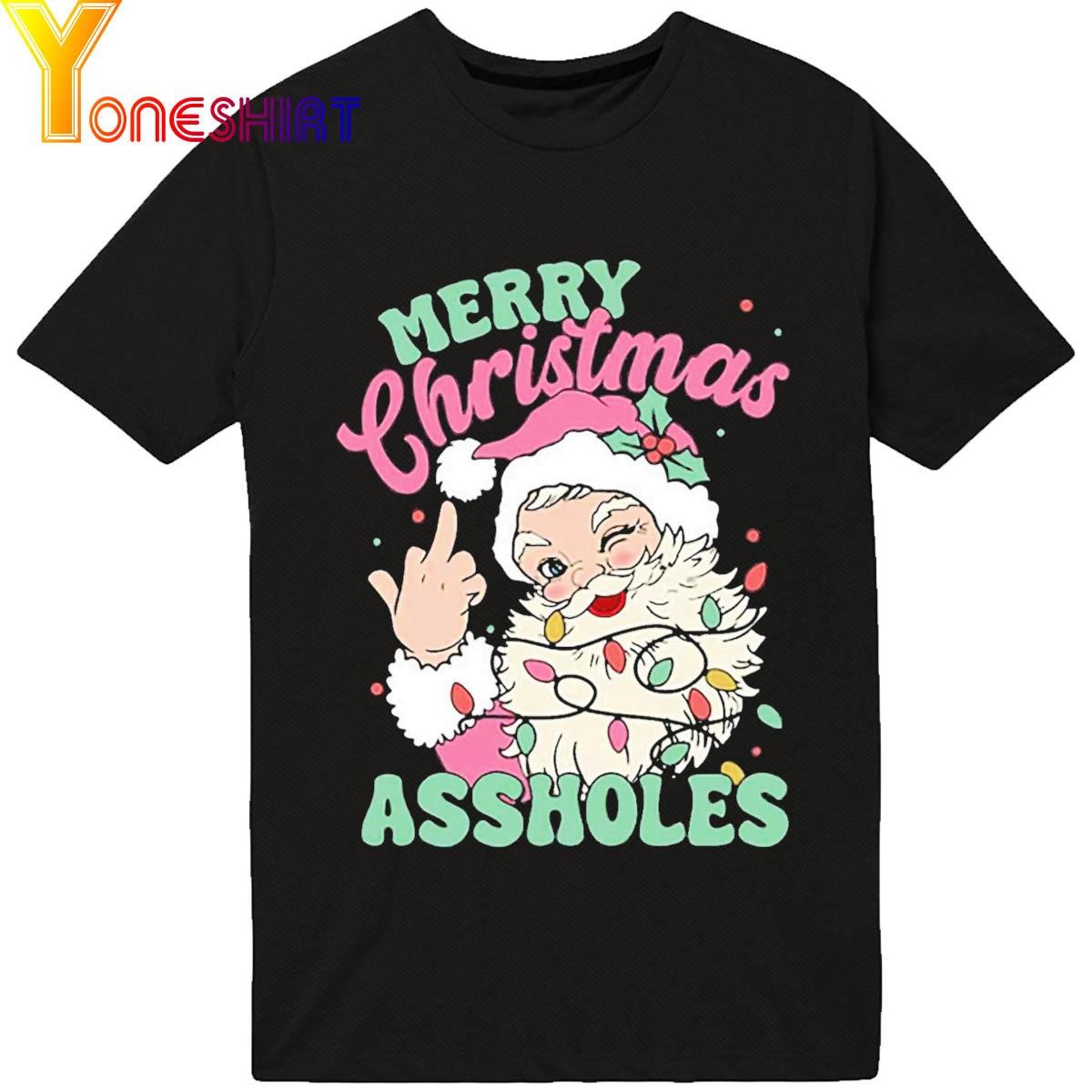 Merry Christmas Assholes Funny T-Shirt