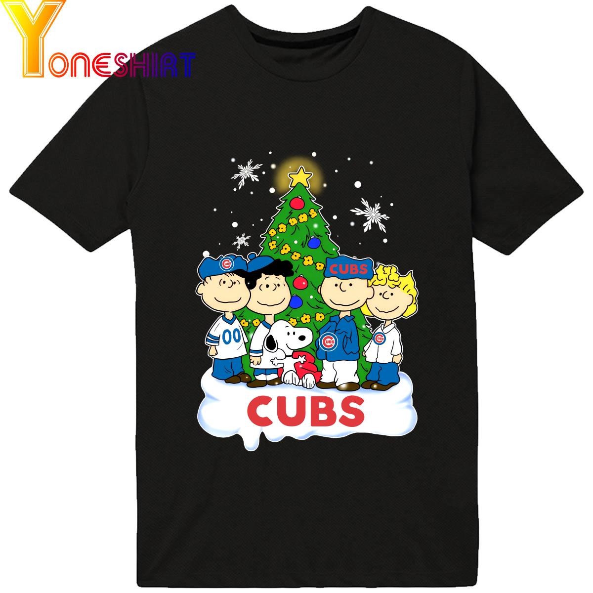 Original The Peanuts Chicago Cubs Christmas Tree 2023 Shirt