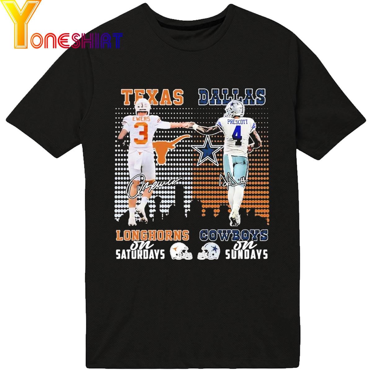 Texas Longhorns On Saturdays And Dallas Cowboys On Sundays Shirt