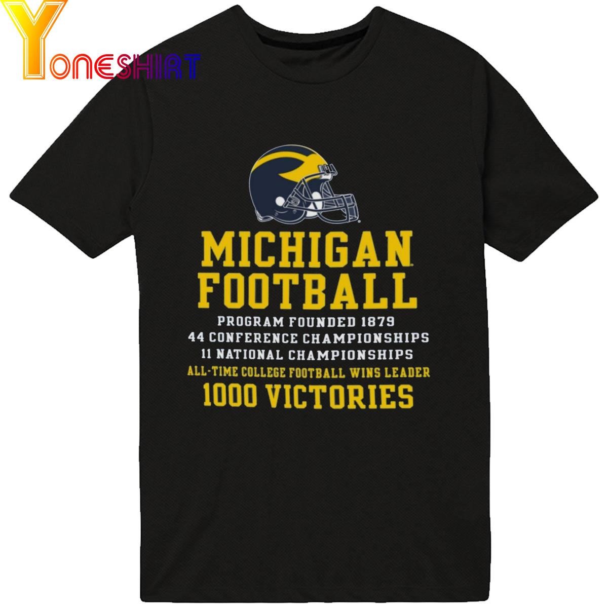 Michigan Wolverines Champion Football All-Time 1000 Victories shirt